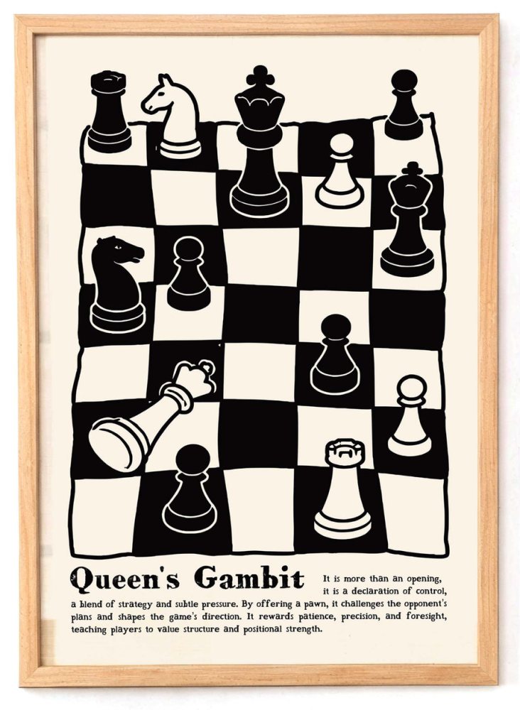 Queens Gambit Chess Poster Print