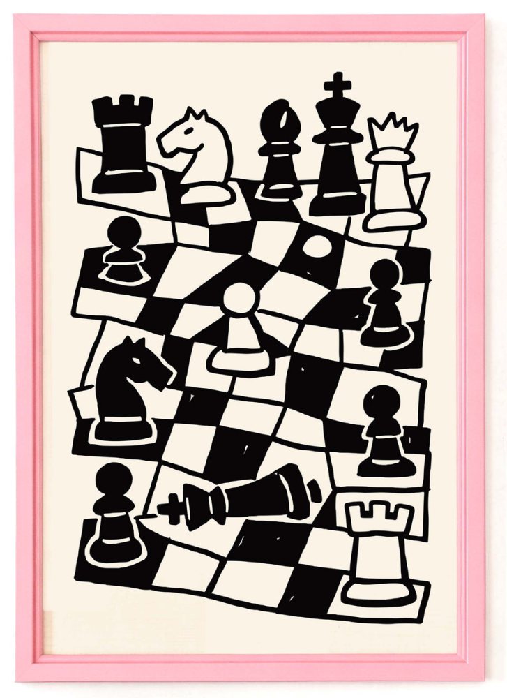 Abstract Chess Board Poster Print