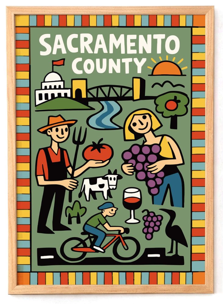 Sacramento County Travel Poster Print