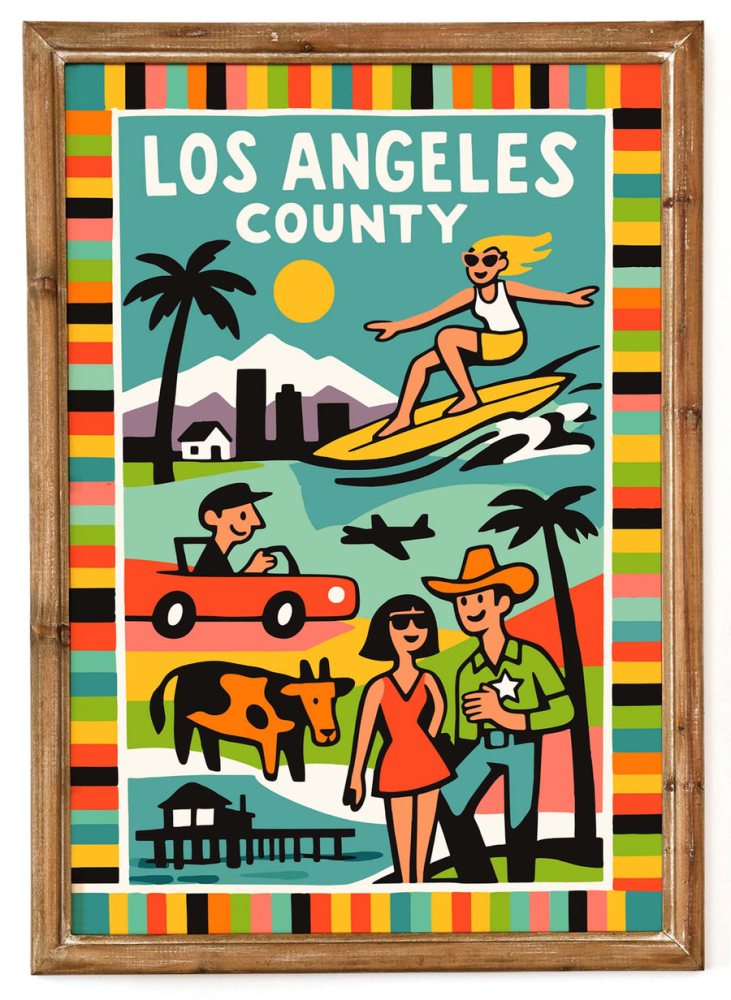Los Angeles County Travel Poster
