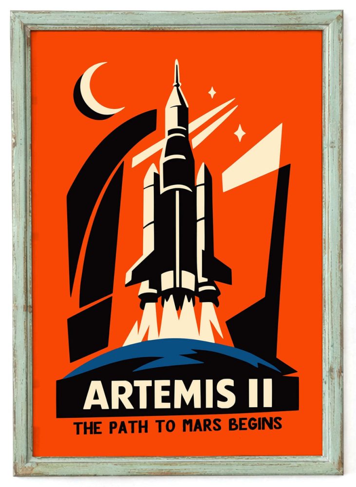 Artemis II Space Rocket Poster
