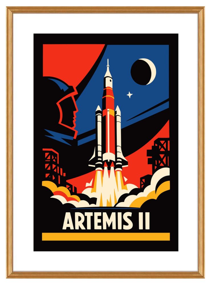 Artemis II Rocket Launch Poster