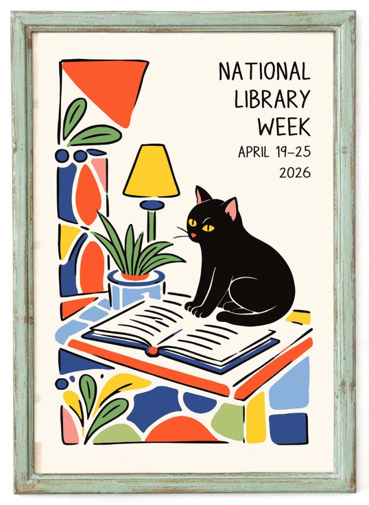 National Library Week Cat Poster