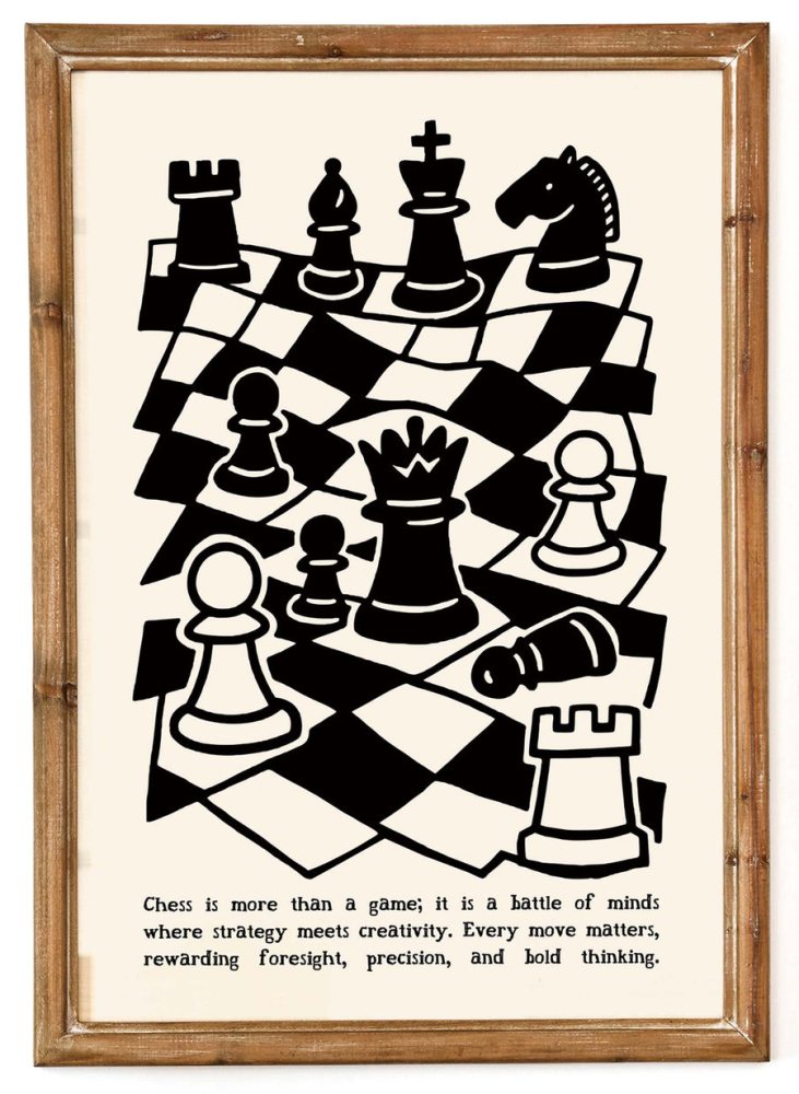 Chess Strategy Illustration Poster