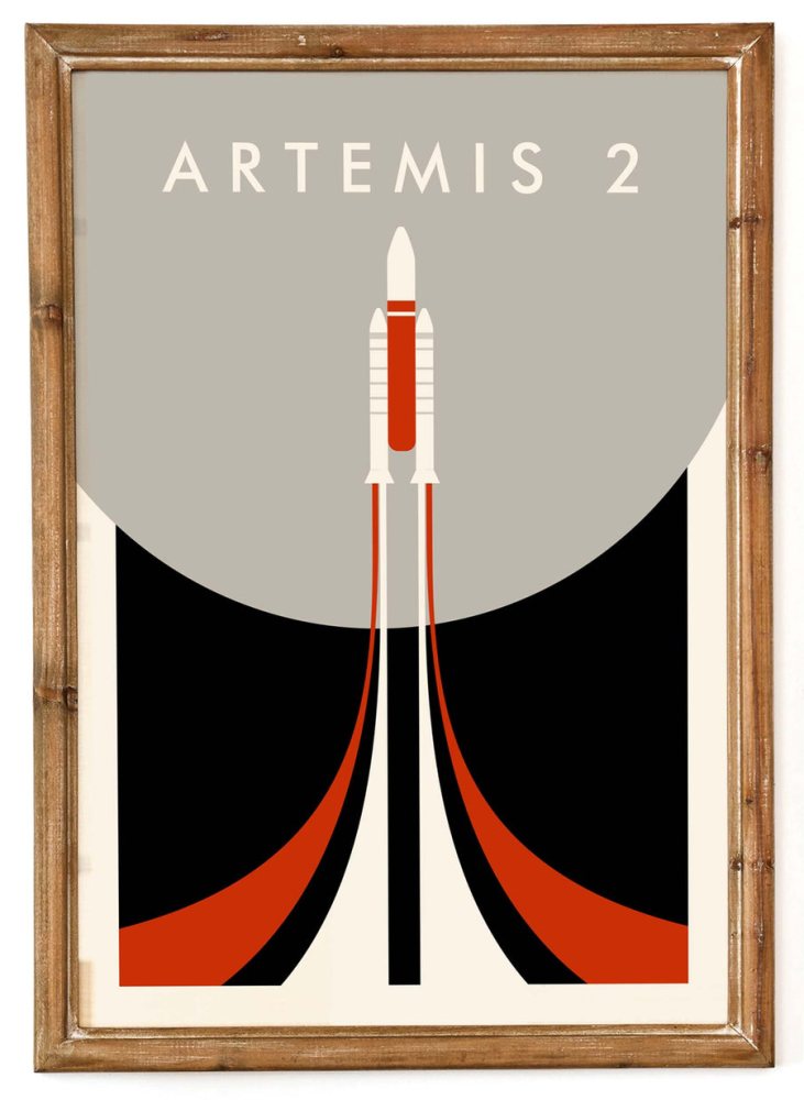 Artemis 2 Rocket Poster Print