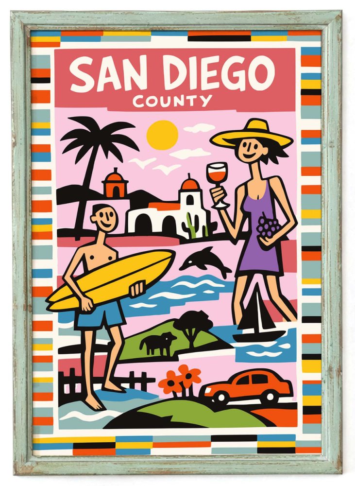 San Diego County Travel Poster
