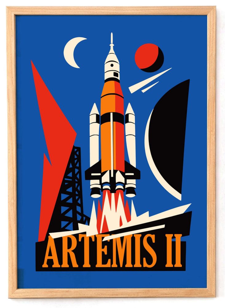 Artemis II Rocket Poster Print
