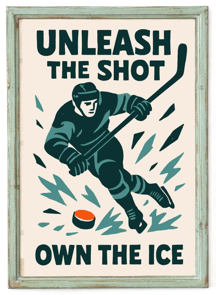 Unleash The Shot Hockey Poster