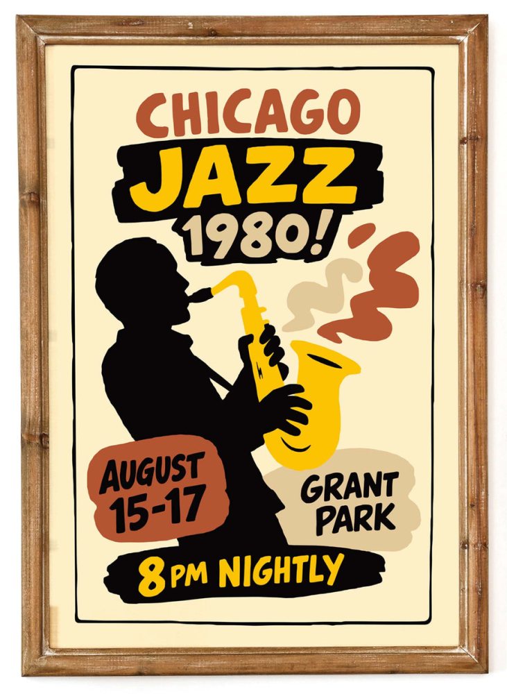 Chicago Jazz 1980 Poster Print