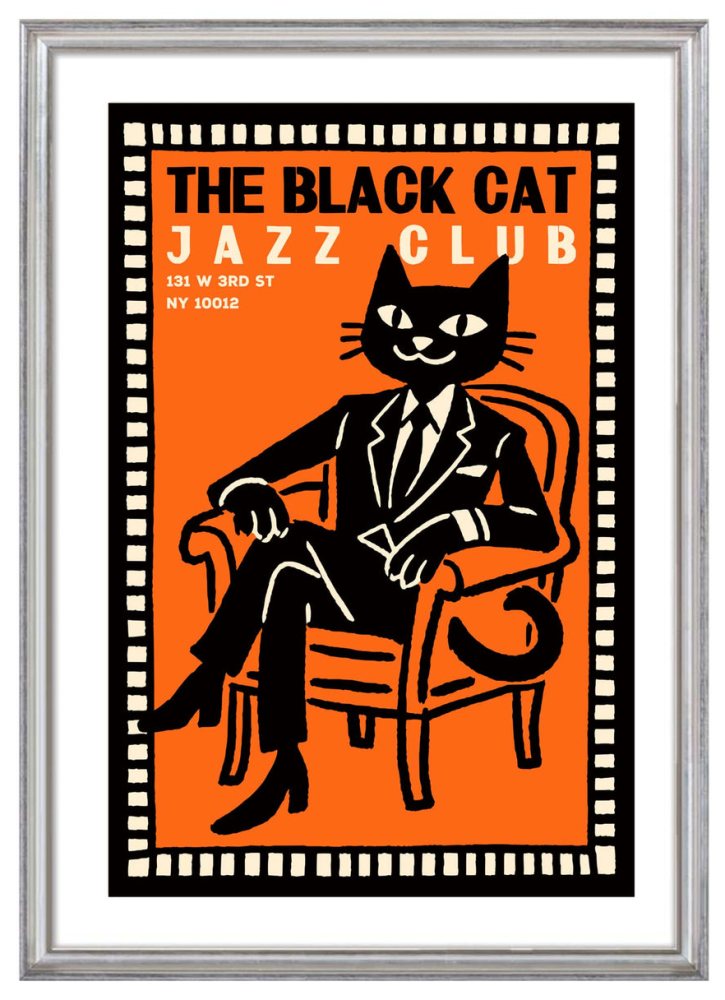 The Black Cat Jazz Club Poster Print