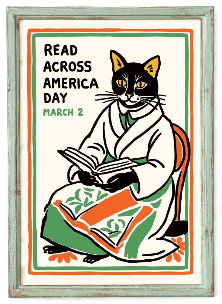 Read Across America Day Cat Poster