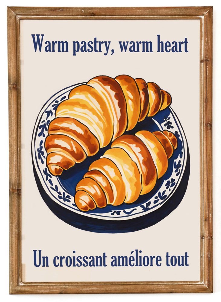 French Croissant Kitchen Poster Print