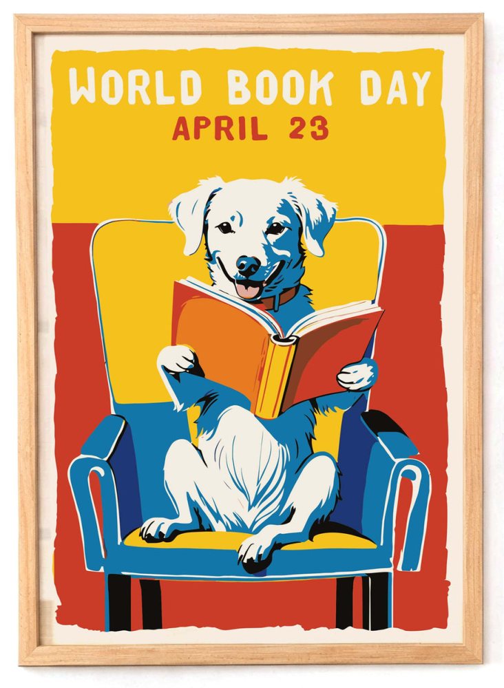 World Book Day Dog Poster Print