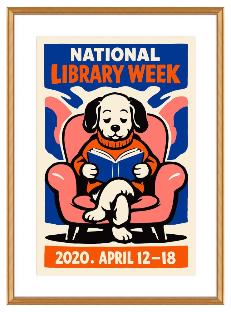 National Library Week Dog Poster Print