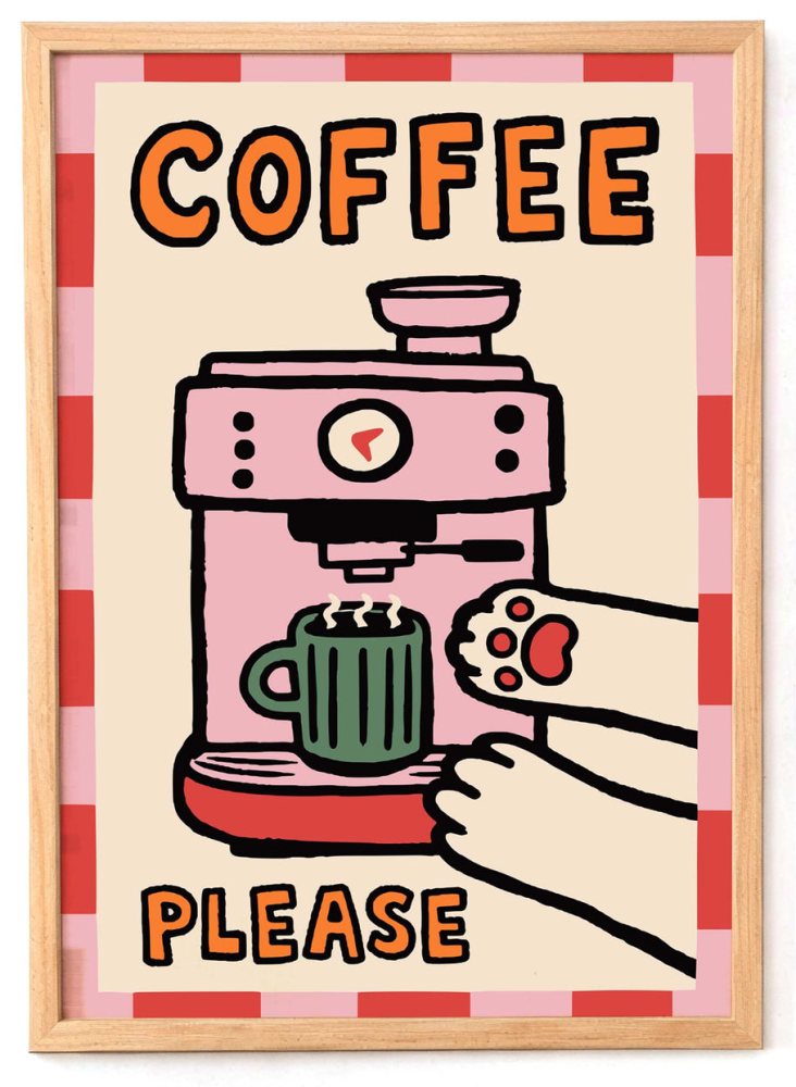 Coffee Please Kitchen Poster Print