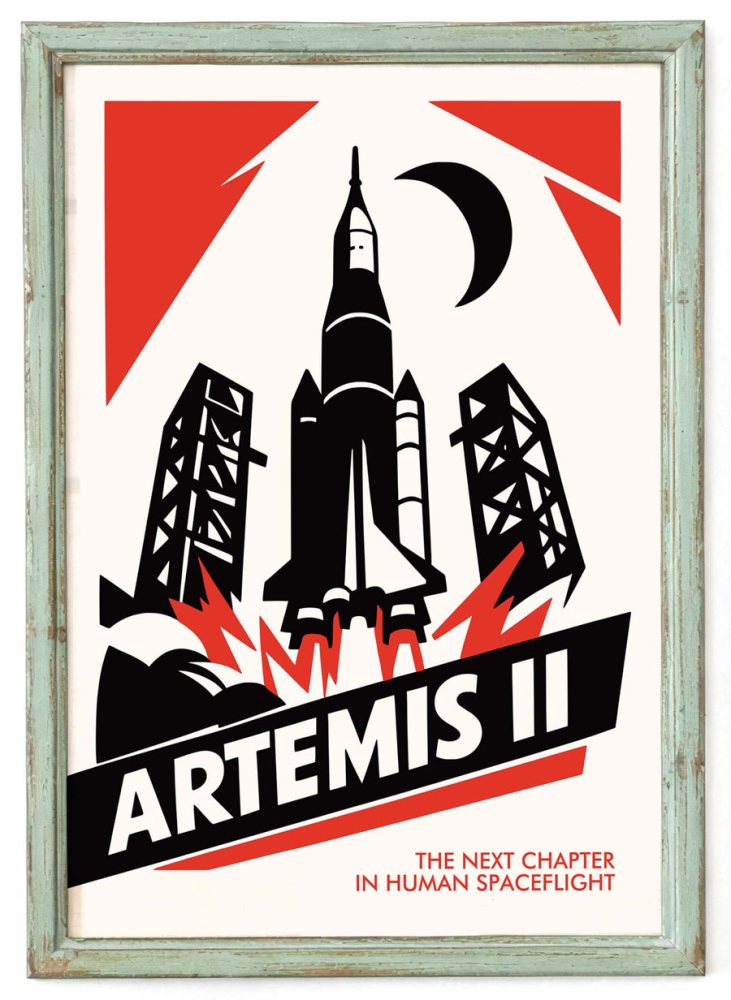 Artemis II Rocket Poster Print