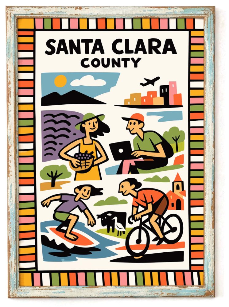 Santa Clara County California Travel Print
