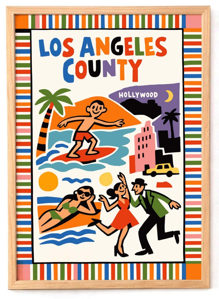 Los Angeles County California Travel Wall Art