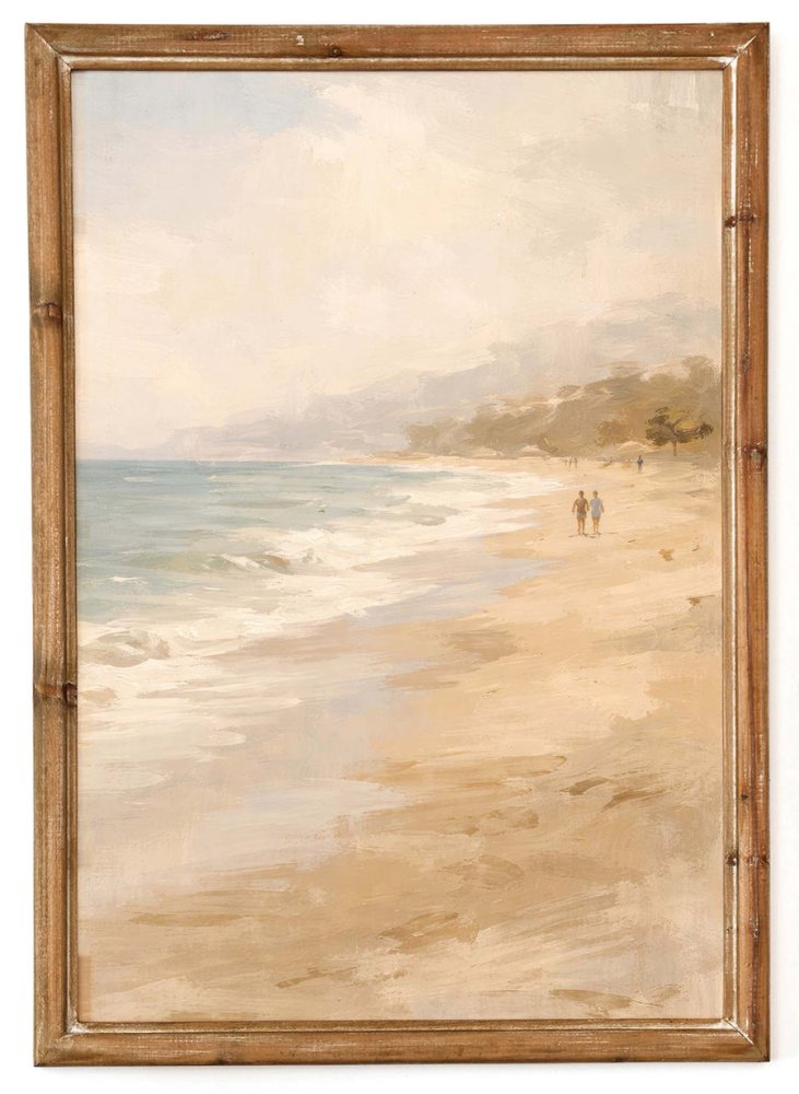 Coastal Beach Walk Painting Art Print