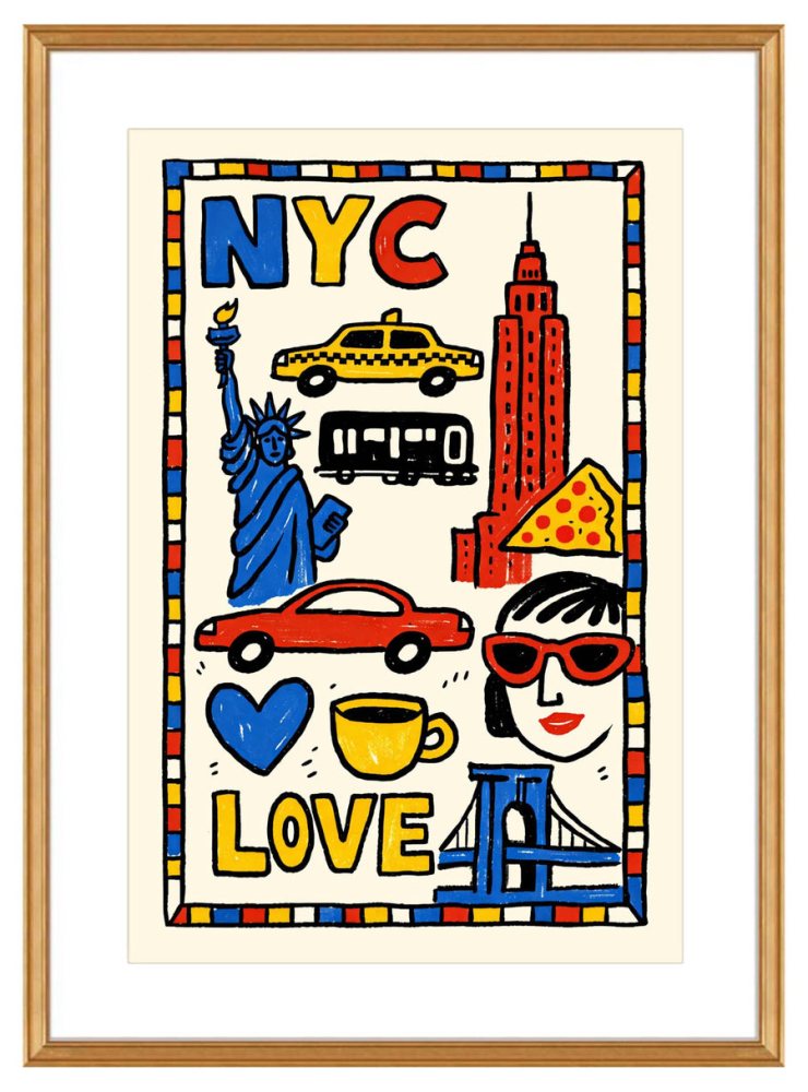 NYC Love Travel Poster Print