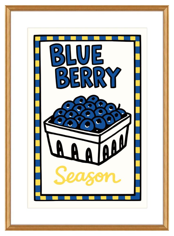 Blueberry Season Kitchen Poster Print
