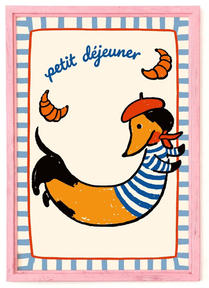 French Breakfast Dachshund Poster Print