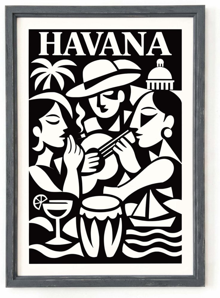 Havana Travel Poster Music Print