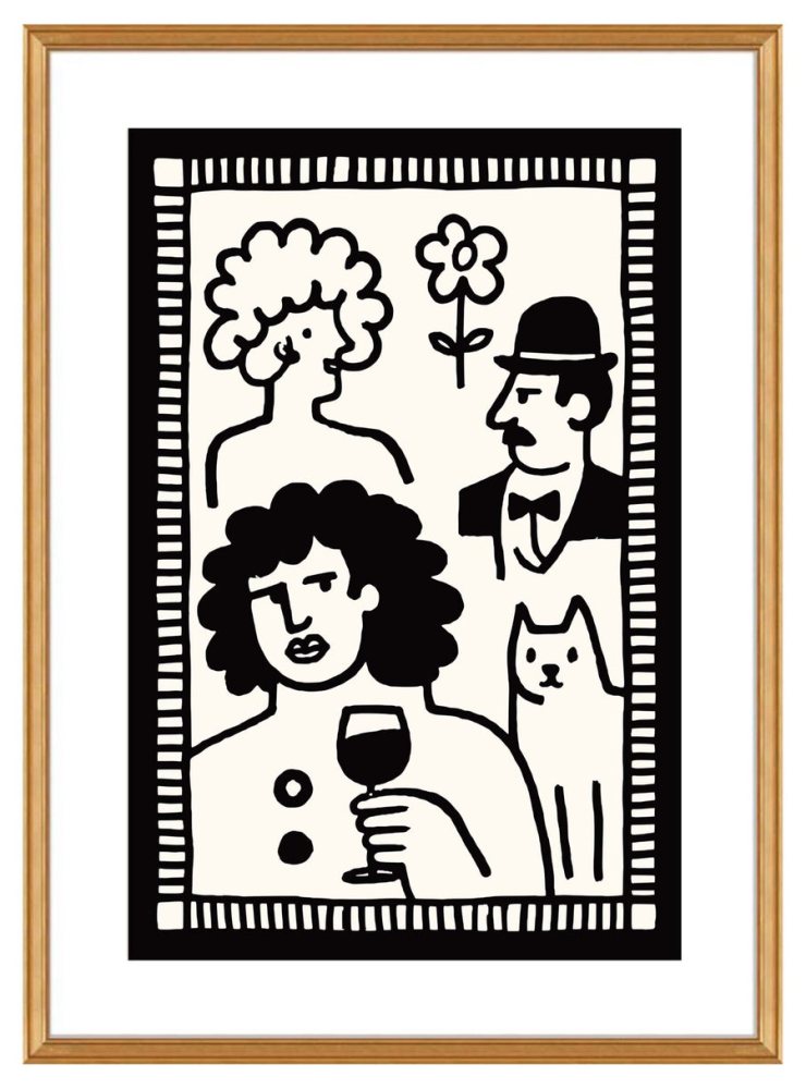 Wine Portrait Character Poster Print