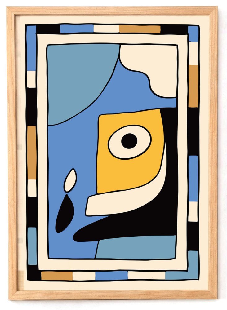 Abstract Face Modern Poster Print