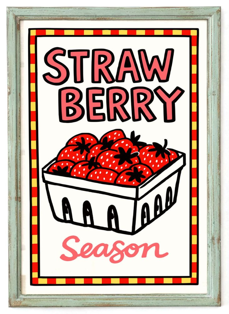Strawberry Season Poster Wall Print
