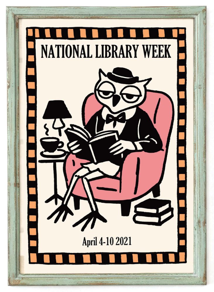 National Library Week Owl Poster