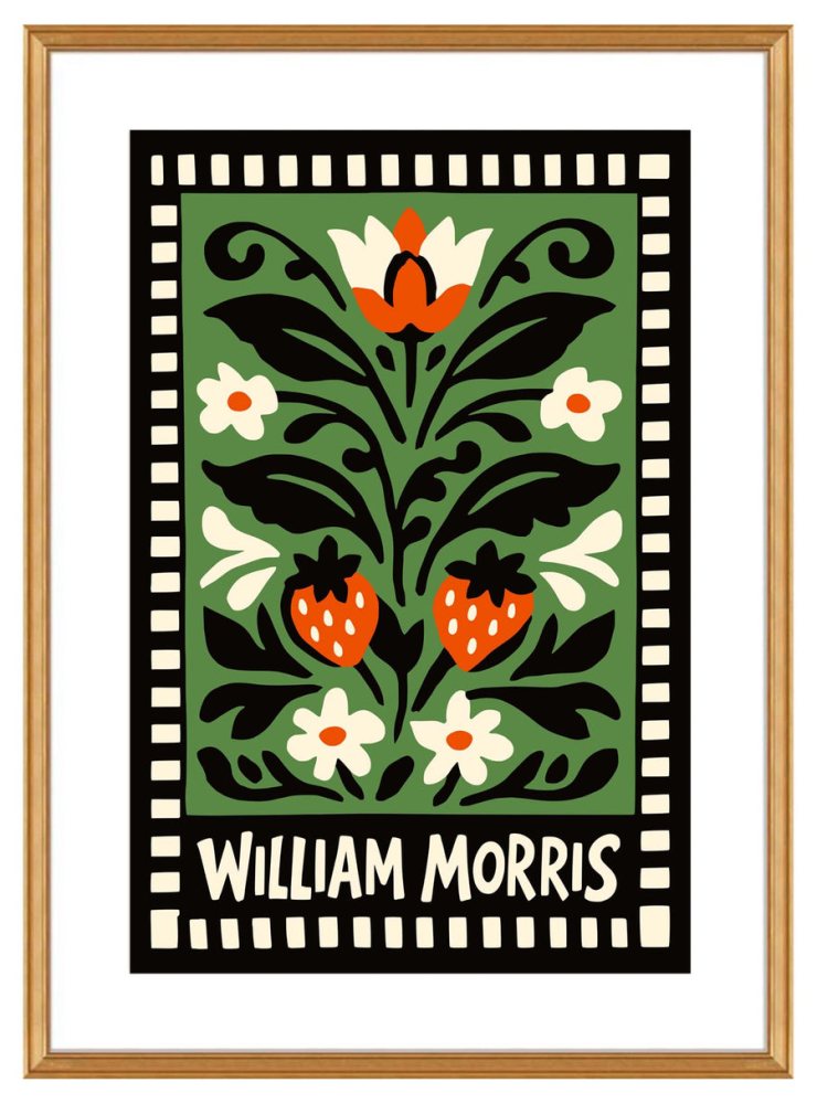William Morris Strawberry Floral Poster