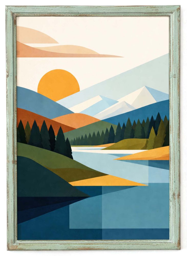Mountain Lake Landscape Poster Print