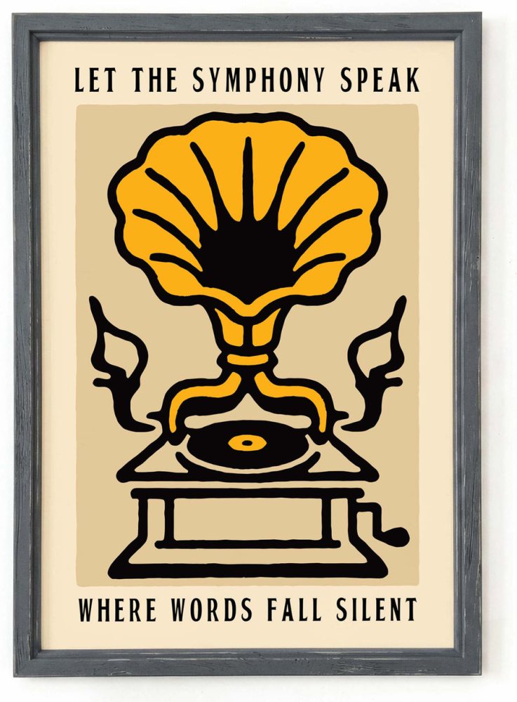 Vintage Gramophone Poster Wall Art