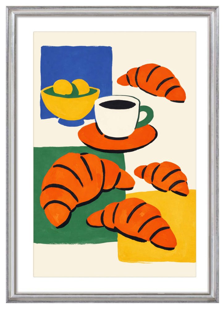 Croissant Coffee Breakfast Poster Print