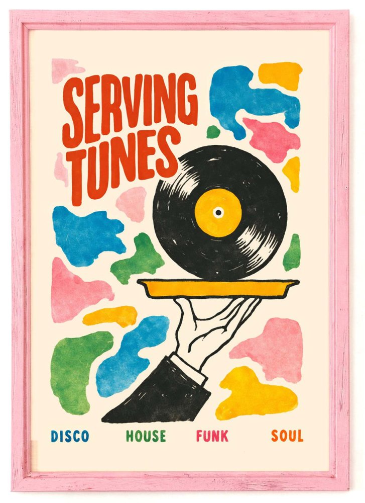 Serving Tunes Vinyl Poster Print