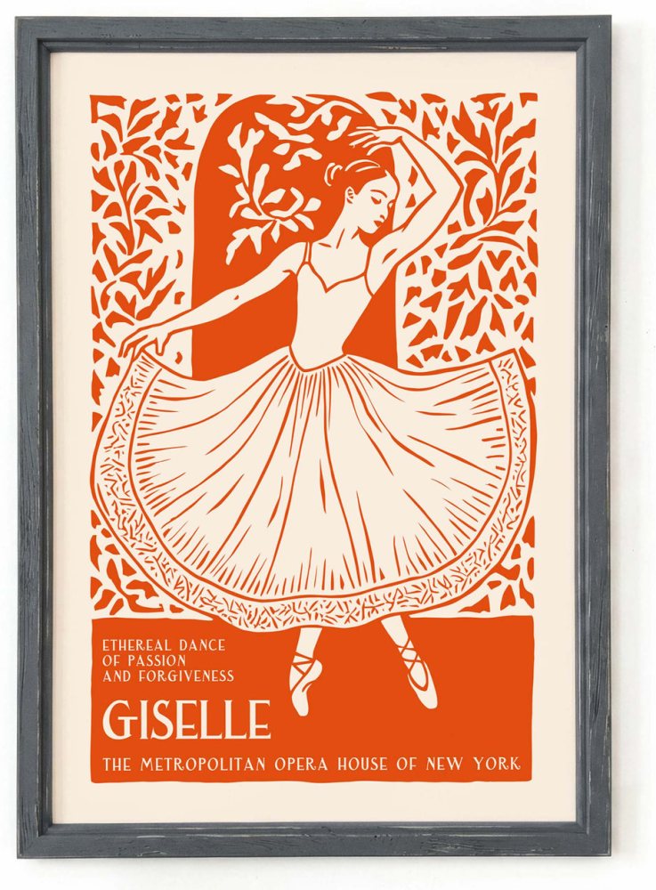 Giselle Ballet Art Deco Poster