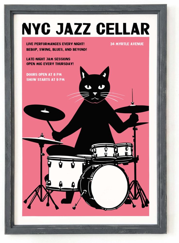 NYC Jazz Cellar Poster Print