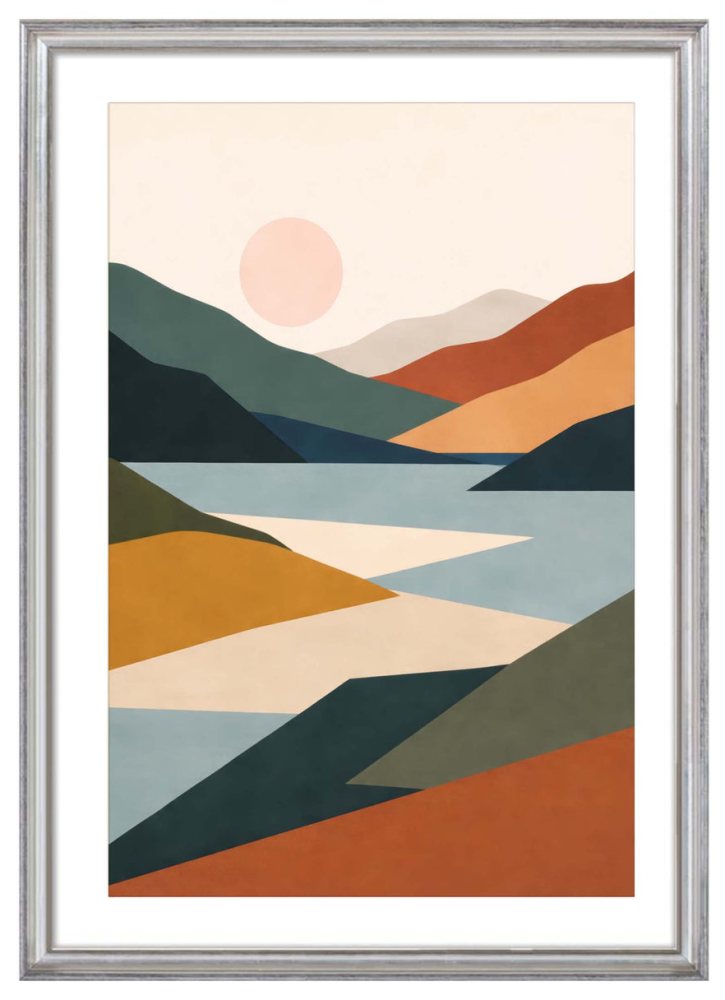 Abstract Landscape River Poster Wall Art