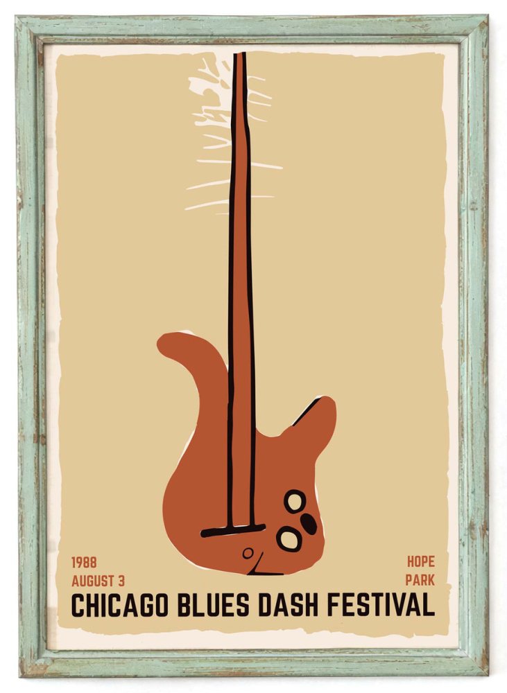 Chicago Blues Dash Festival Poster Print