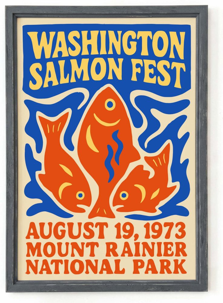Washington Salmon Fest Fish Poster Print