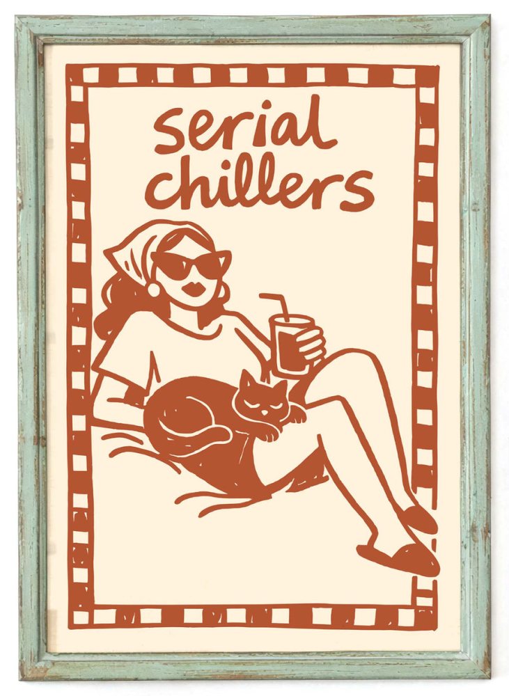 Serial Chillers Cat Poster Print