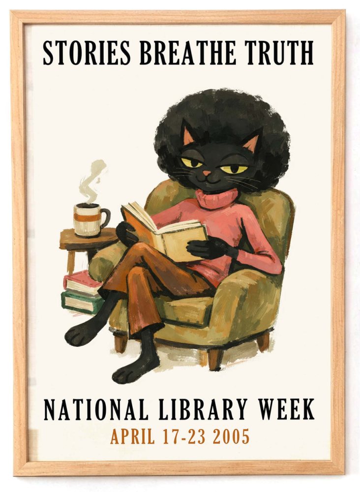 National Library Week Cat Poster
