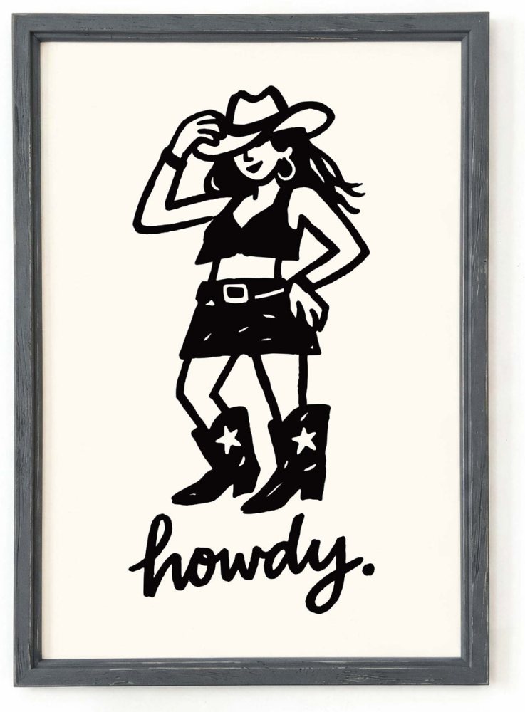 Cowgirl Howdy Western Poster Print