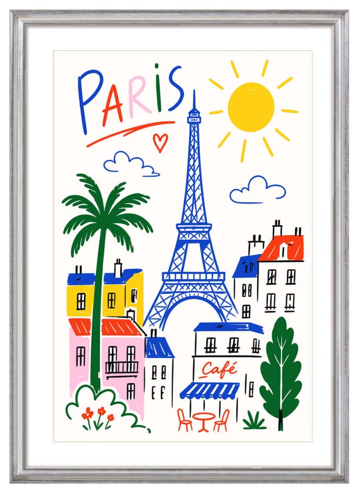 Paris Eiffel Cityscape Poster Print