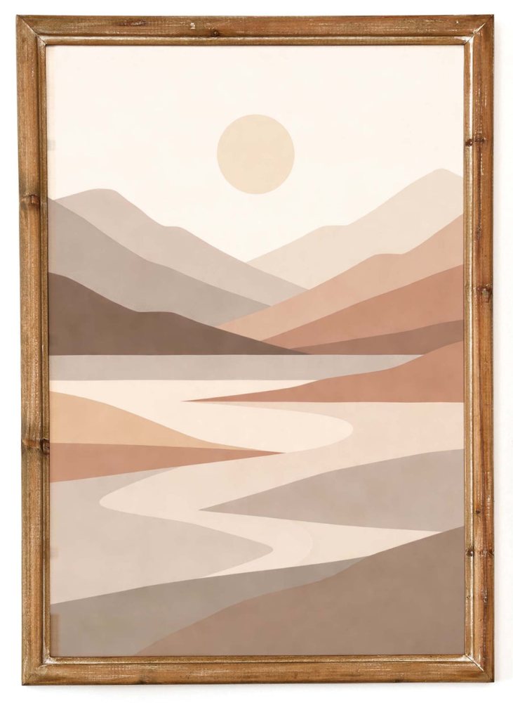Abstract Desert River Landscape Wall Art