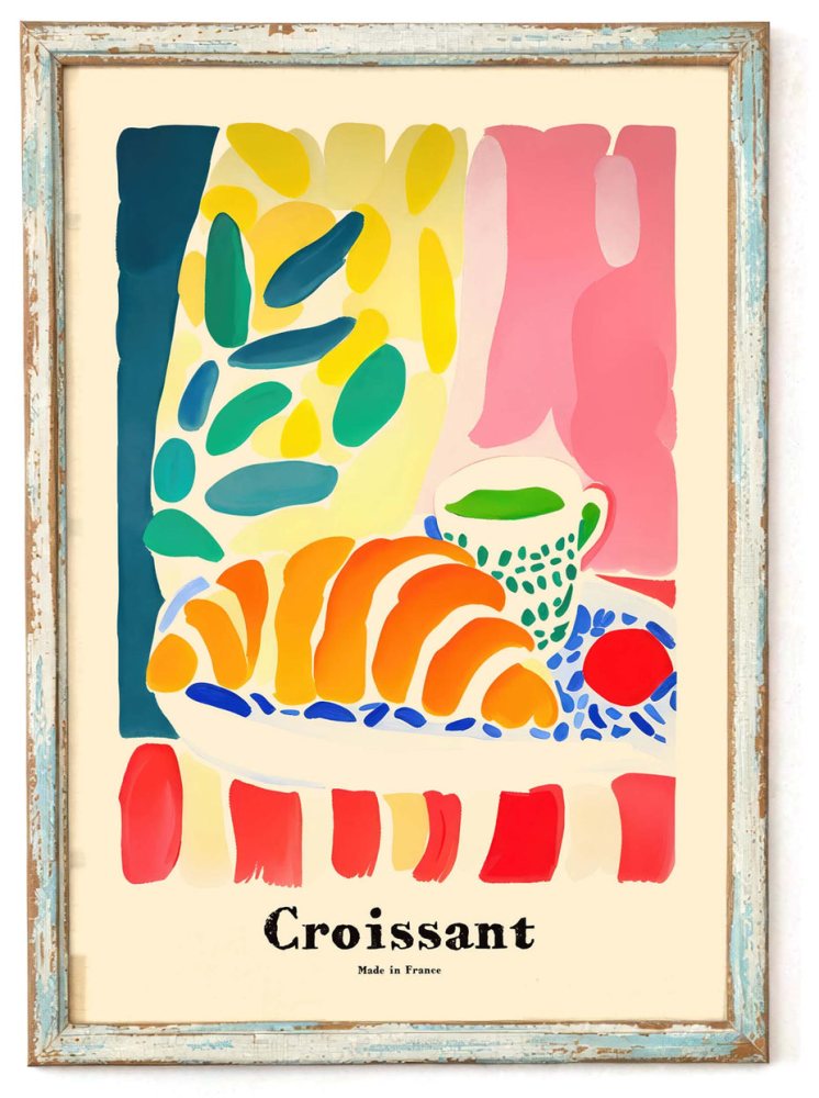 French Croissant Kitchen Wall Art Print