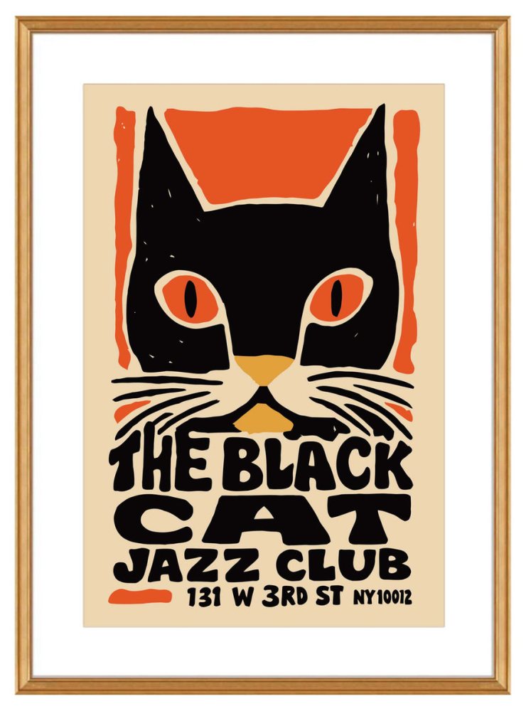 Black Cat Jazz Club Poster Print