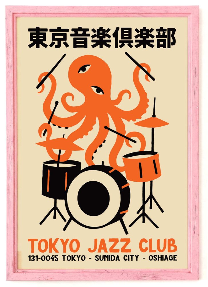 Tokyo Jazz Club Octopus Poster Print