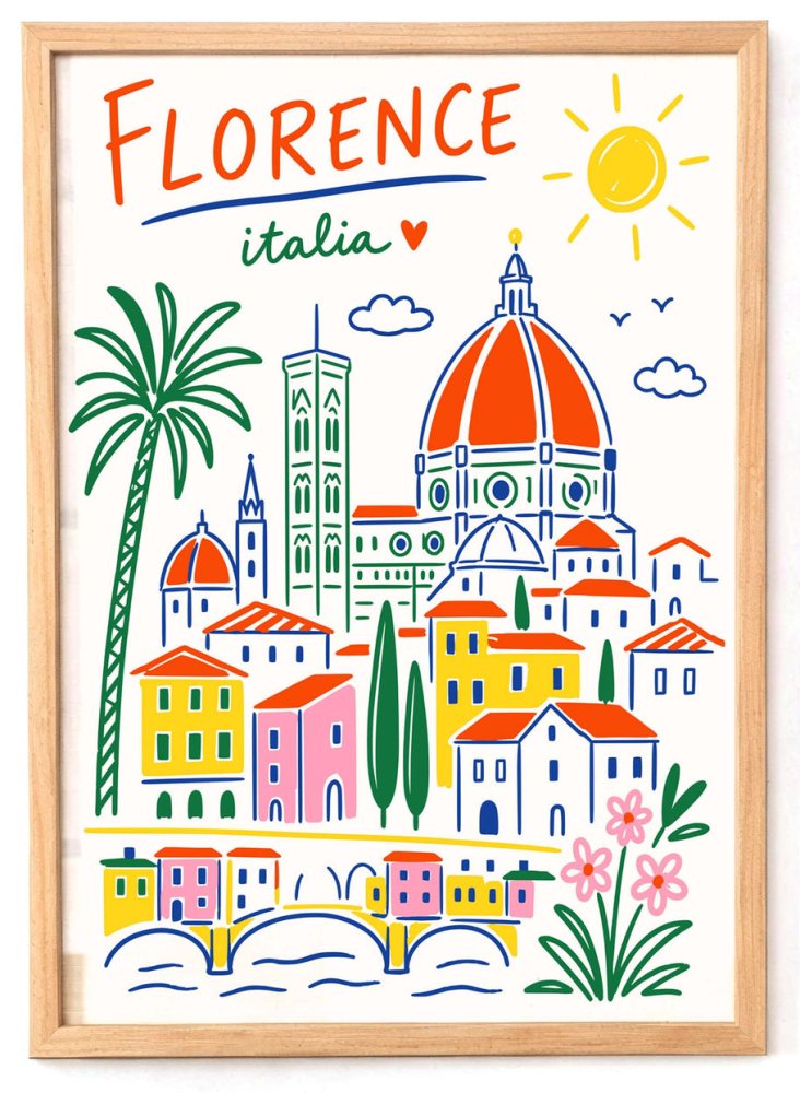 Florence Italy Cityscape Poster Print
